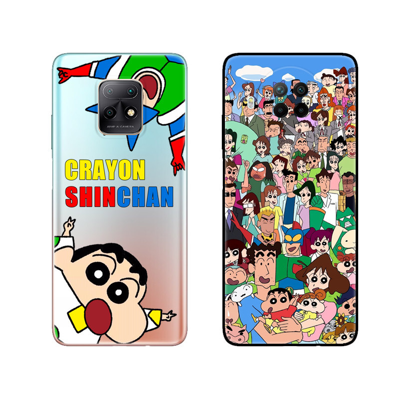 蜡笔小新全家福日系风插画适用小米红米note10/9 Pro/10X手机壳5G