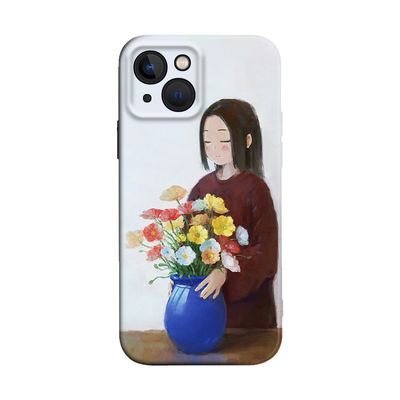 苹果iPhoneXSMAX蓝瓶捧花女孩