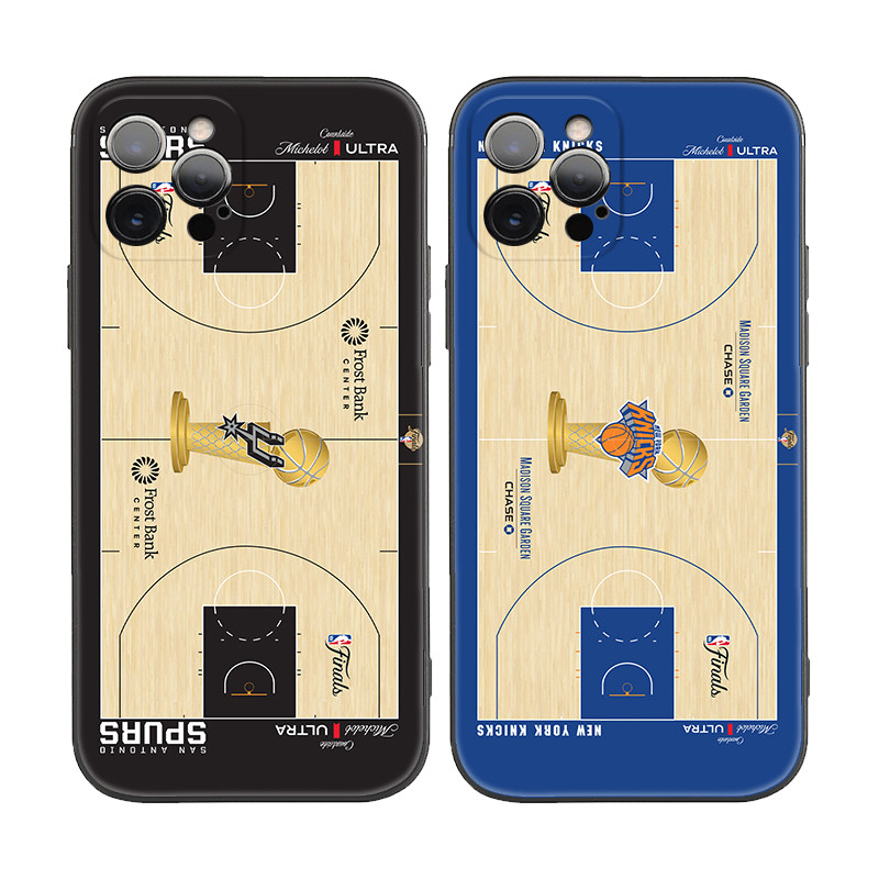 篮球NBA马刺队VS尼克斯队总决赛球场地板适用iPhone17Promax防摔16pro软壳15/14plus苹果13mini手机壳12/11