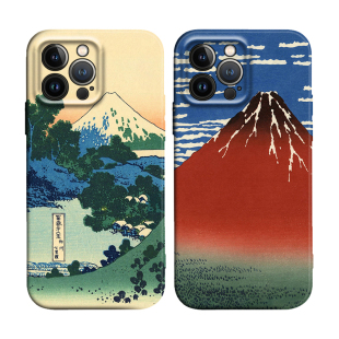 日本浮世绘富岳三十六景富士山适用iPhone17Promax防摔16pro软壳15plus/14苹果13mini手机壳12/11