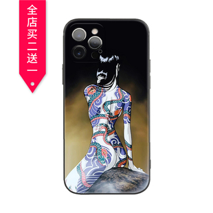 复古元素青蛇美女纹身刺青适用iPhone16Promax软壳15Pro/14plus苹果13mini手机壳12/11