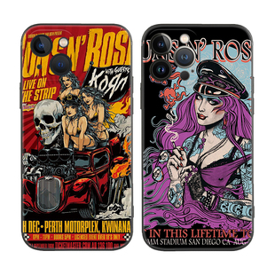 摇滚音乐Gunsn Rose枪花乐队复古玫瑰适用iPhone16Promax防摔17pro软壳15plus/14苹果13mini手机壳12/11