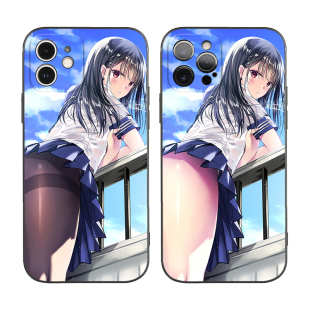 日系清纯性感黑丝制服女生适用iPhone 12 Pro Max苹果11/13手机壳