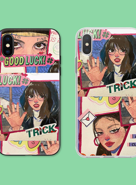 超帅气美式甜辣少女轻熟风适用iPhone XS Max苹果X/XR/678p手机壳