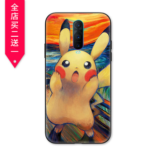 日系卡通皮卡丘呐喊情侣款OPPO Reno手机壳R17 Pro全包边A9保护套