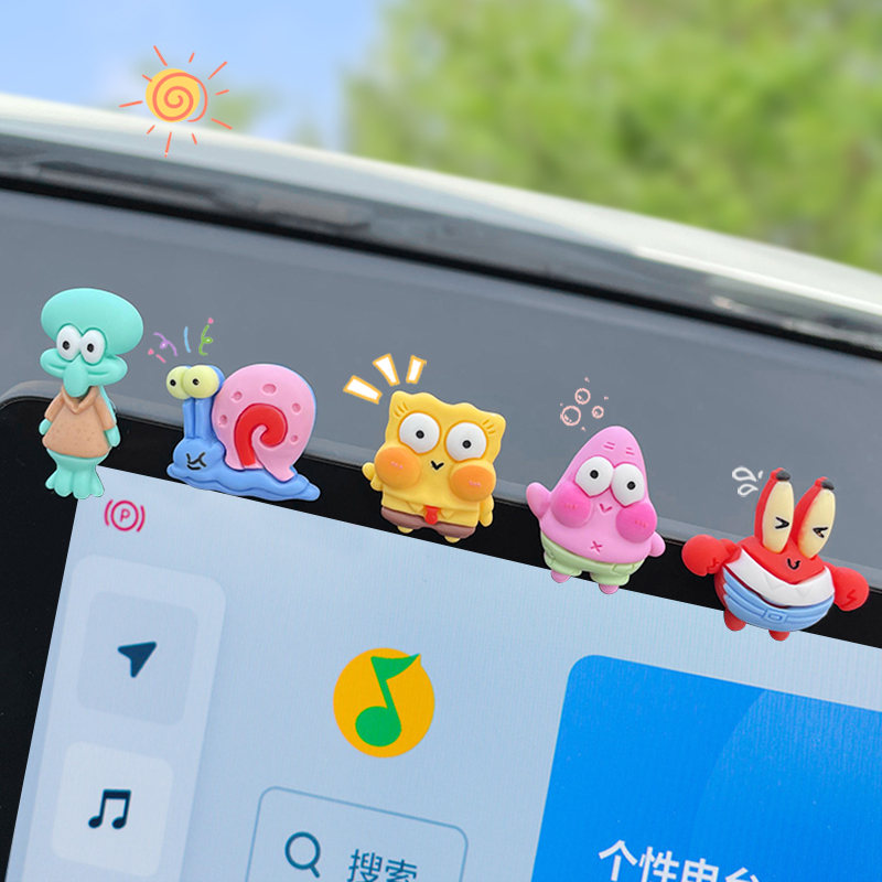 车载摆件汽车中控屏幕趴趴公仔