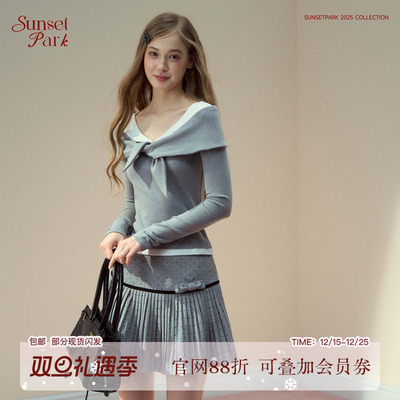 SunsetParkDaily/日落公园 灰/藏青舒适莫代尔假两件长袖T恤秋冬