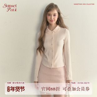 SunsetPark Daily/日落公园 粉灰娃娃领舒适秋冬内搭叠穿长袖T恤