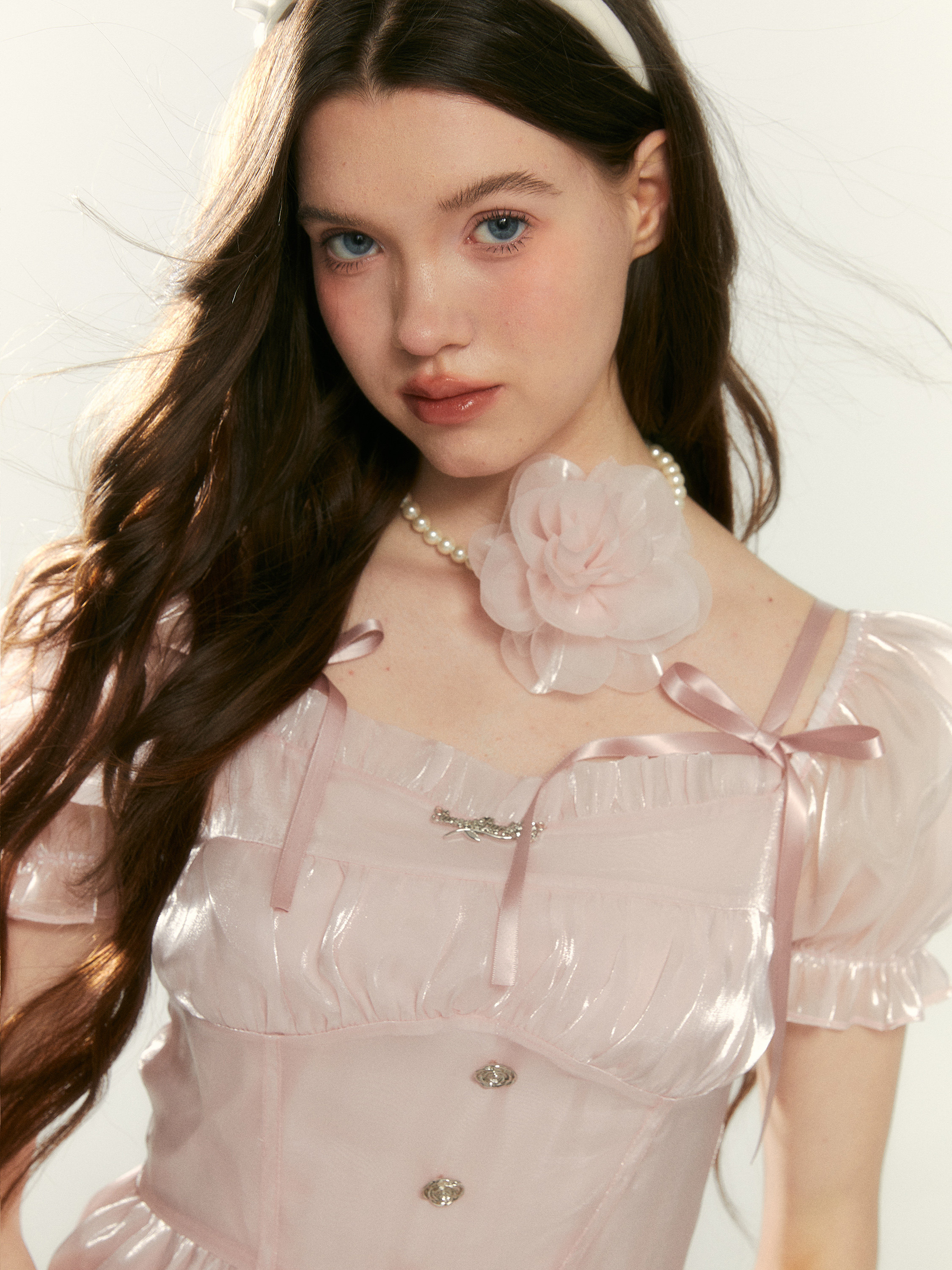 SUNSETPARK 일몰 공원 로맨틱 순수한 욕망 수제 꽃 장미 목걸이 스트랩 초커