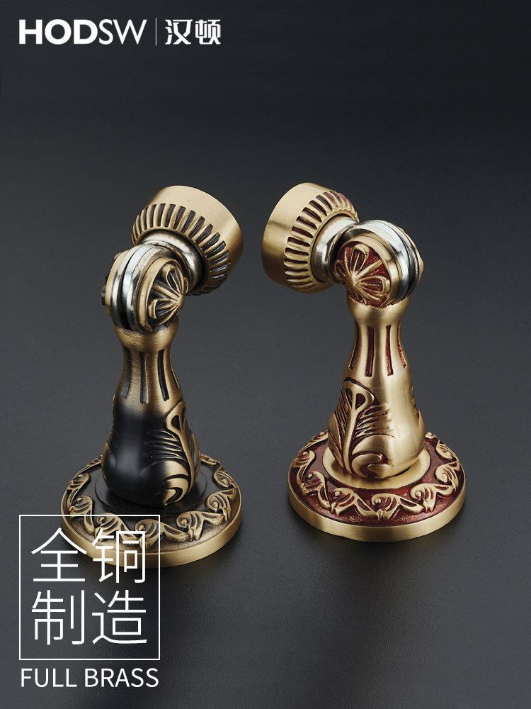 汉顿全铜门吸盘地板式壁挂式2用门吸盘强磁门吸盘欧式全铜门吸盘
