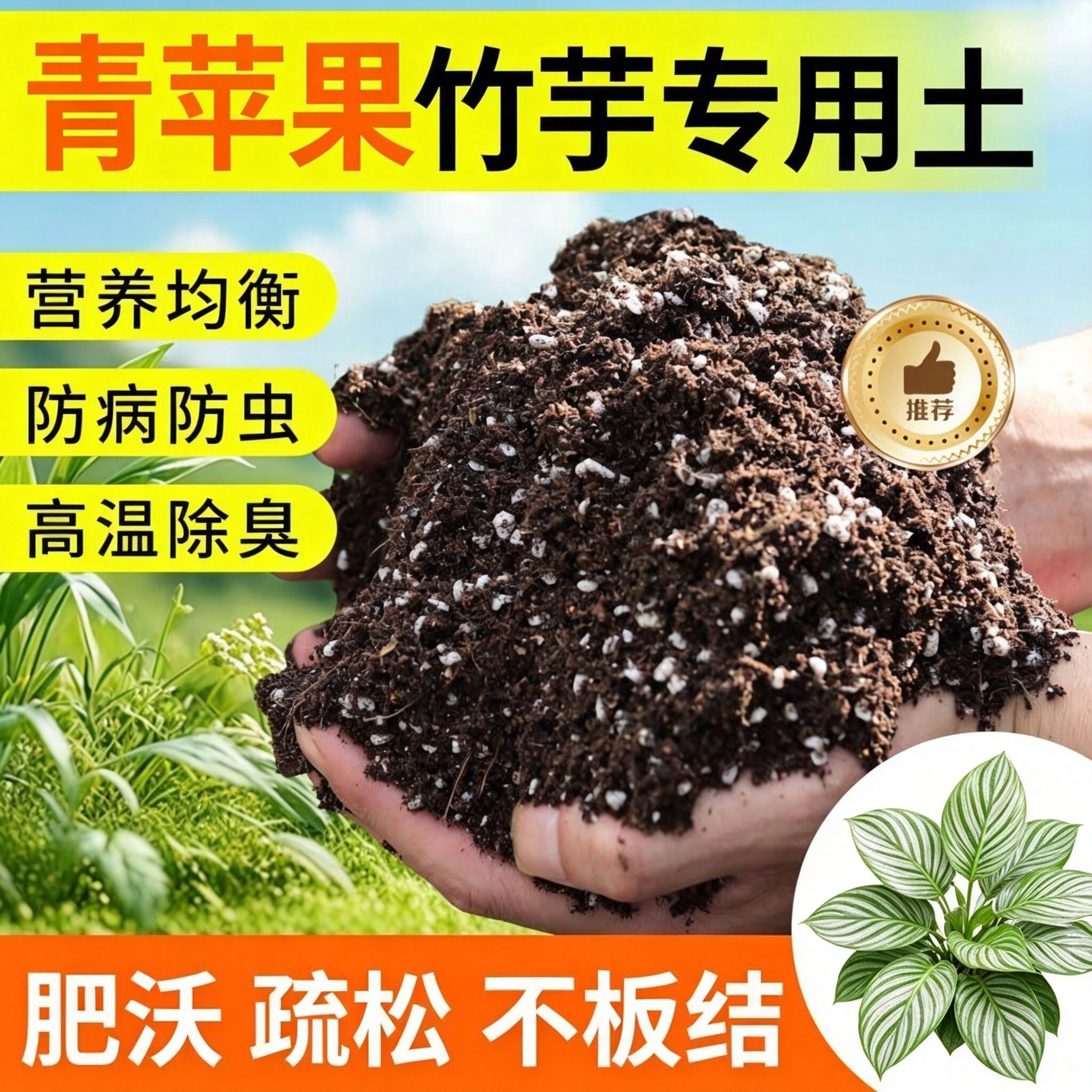 青苹果竹芋专用土盆栽有机花土种花青苹果竹芋营养土壤养花通用种