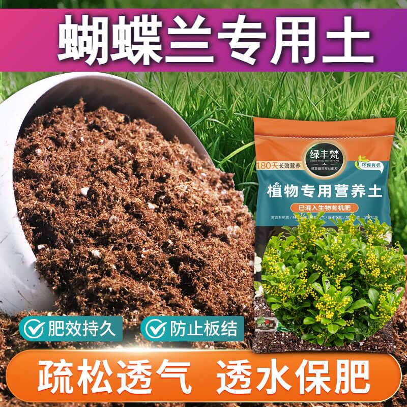 蝴蝶兰专用花泥防烂根菜园盆栽土洁净基质留存水分大包装喜酸花盆