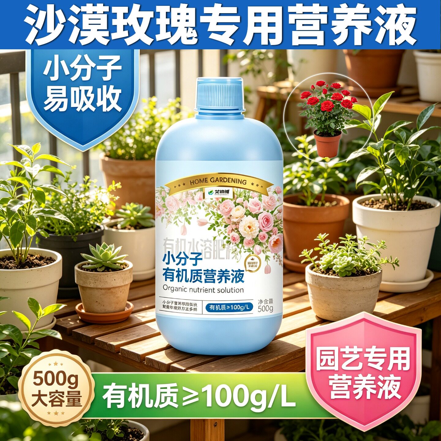 沙漠玫瑰专用小分子氨基酸观叶型营养液根叶双补园艺盆栽叶绿花艳