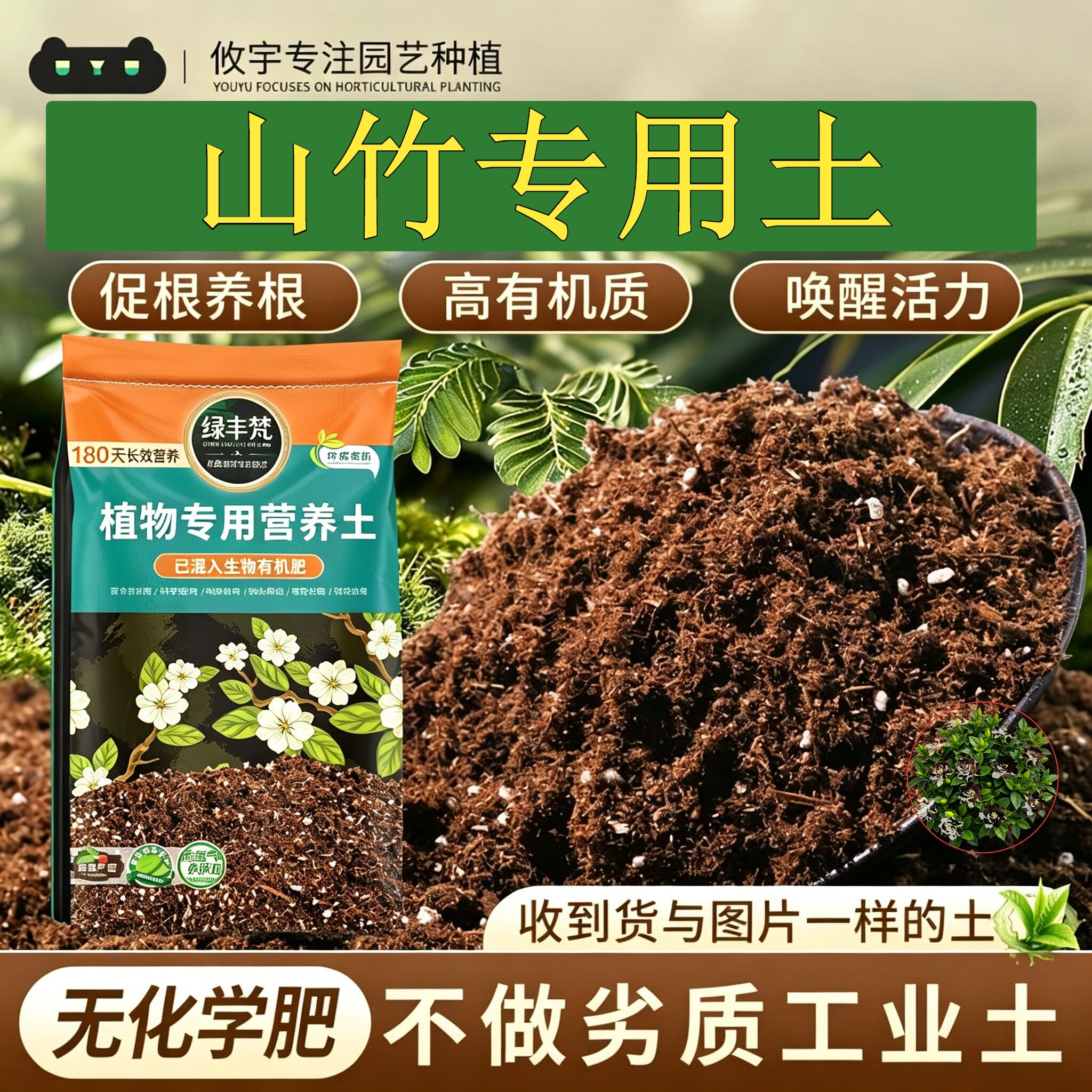 山竹专用花土家庭适用盆栽营养土经久耐用优化根际家用装观叶家用
