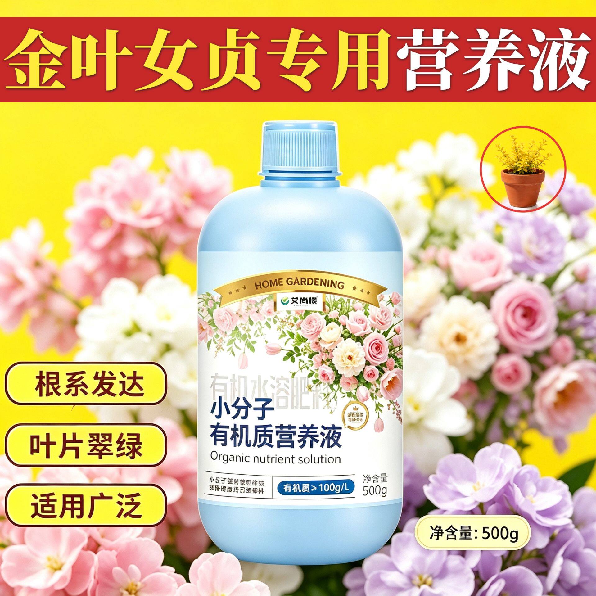 金叶女贞专用营养液小分子有机质水溶肥壮根促长家用园艺适用盆栽