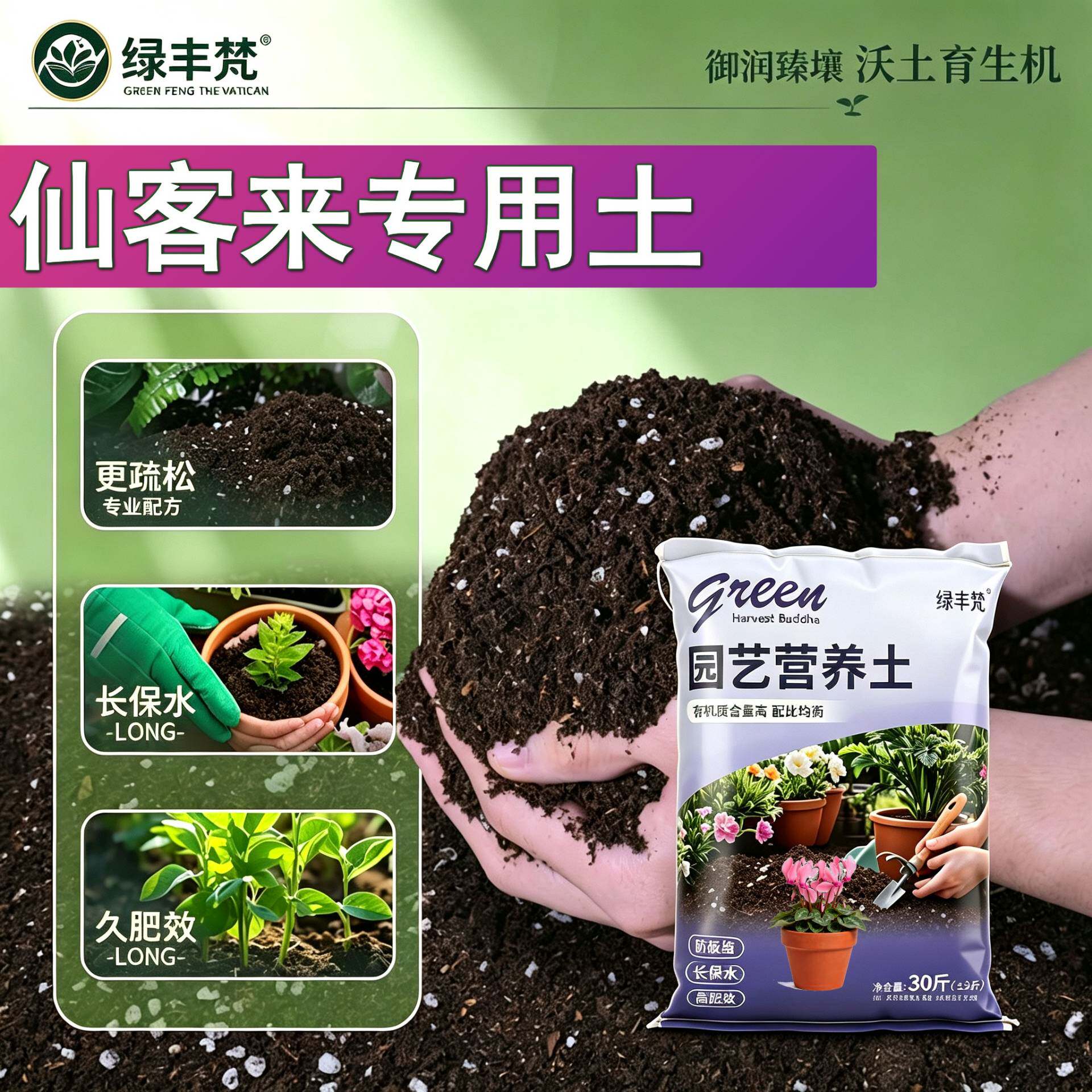 仙客来专用栽培土高温腐熟根壮苗好阳台加深生根粉进口增色木本