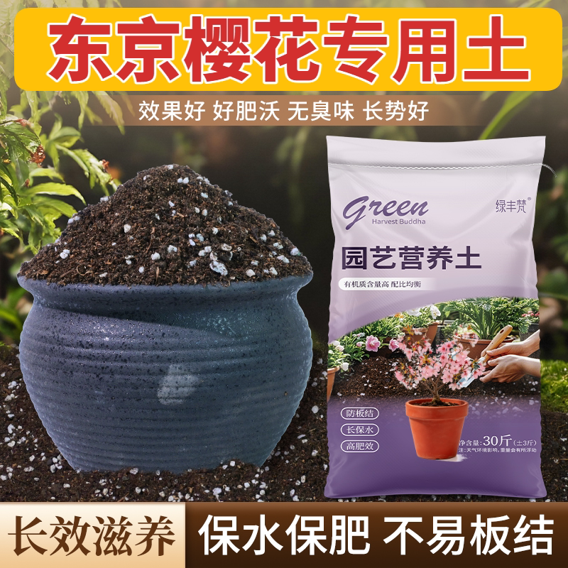东京樱花专用腐叶土不闷根盆景泥炭基质进口增色木本加牛粪天然