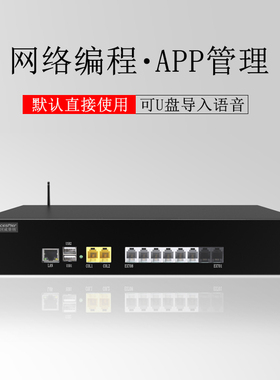 国威赛纳WS824-N100型集团程控电话交换机2进8出 2外线8分机可网络调试APP在线管理