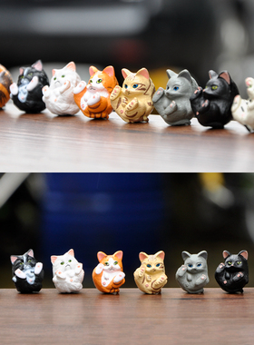 猫咪微景观蛋糕可爱风玩偶装饰品