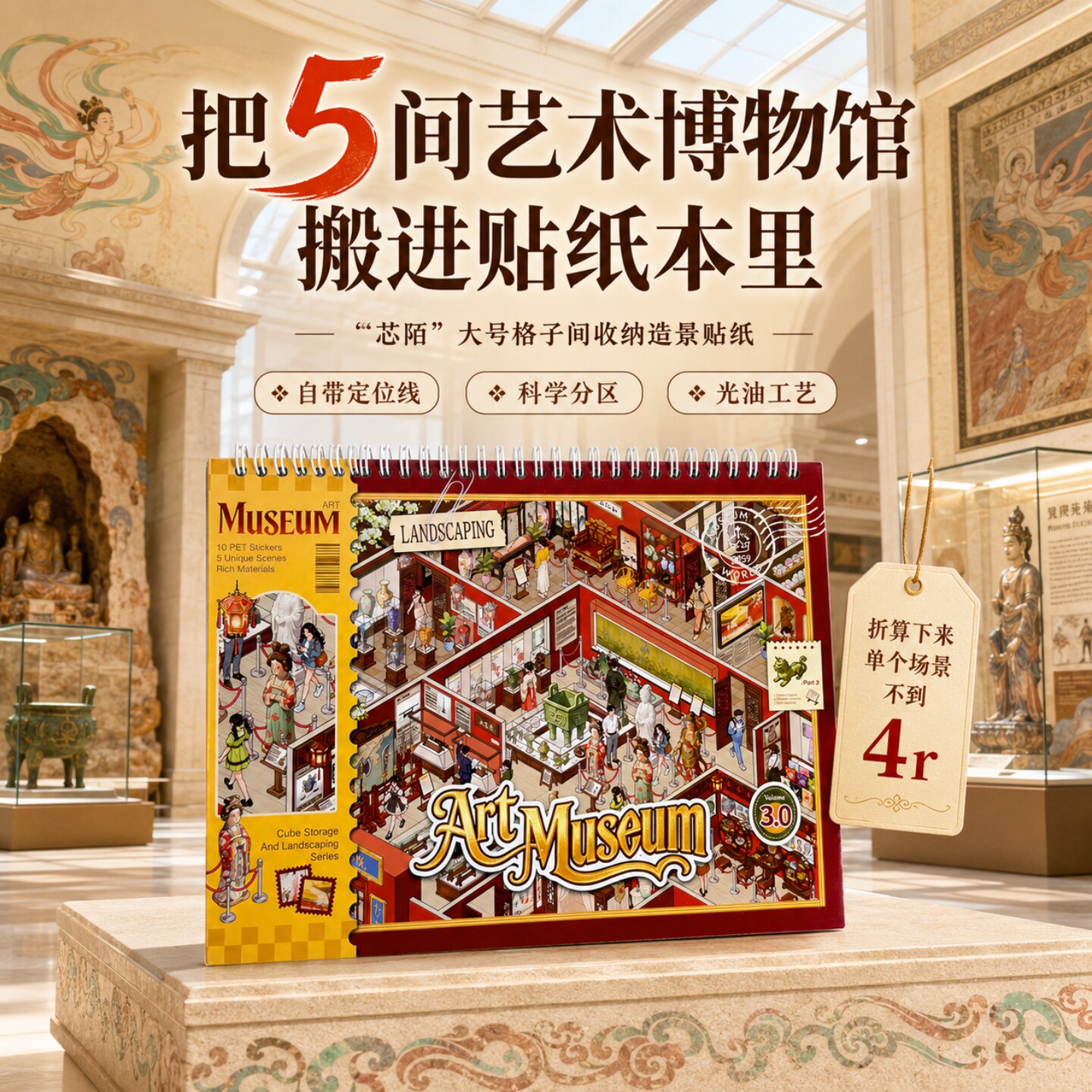 博物馆个5场景造景贴纸合集本图片