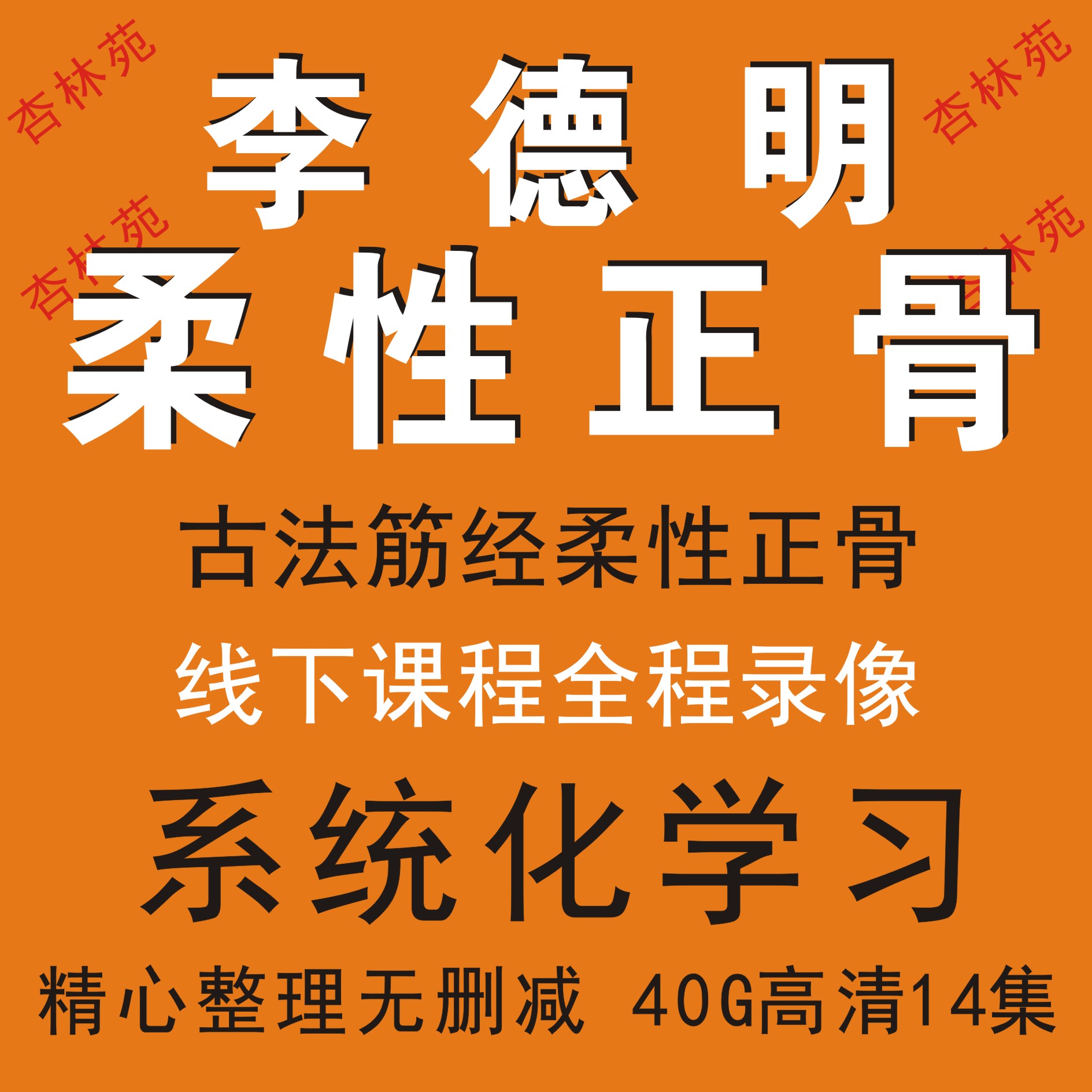李德明古法筋经柔性正骨术视频中刻录盘个性化服务