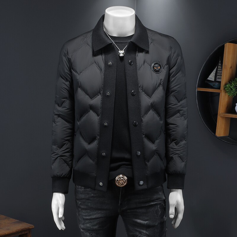 男士轻薄款款羽绒服标90白鸭绒 钱塘6019-66109-P365假模图图片