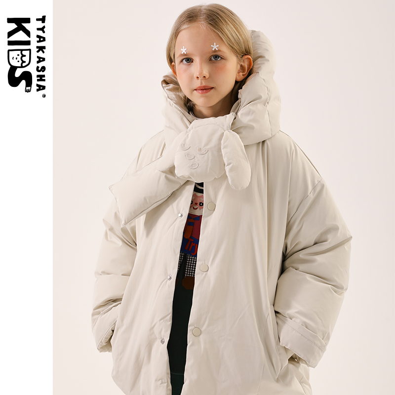 TYAKASHAKIDS塔卡沙米灰色羽绒服