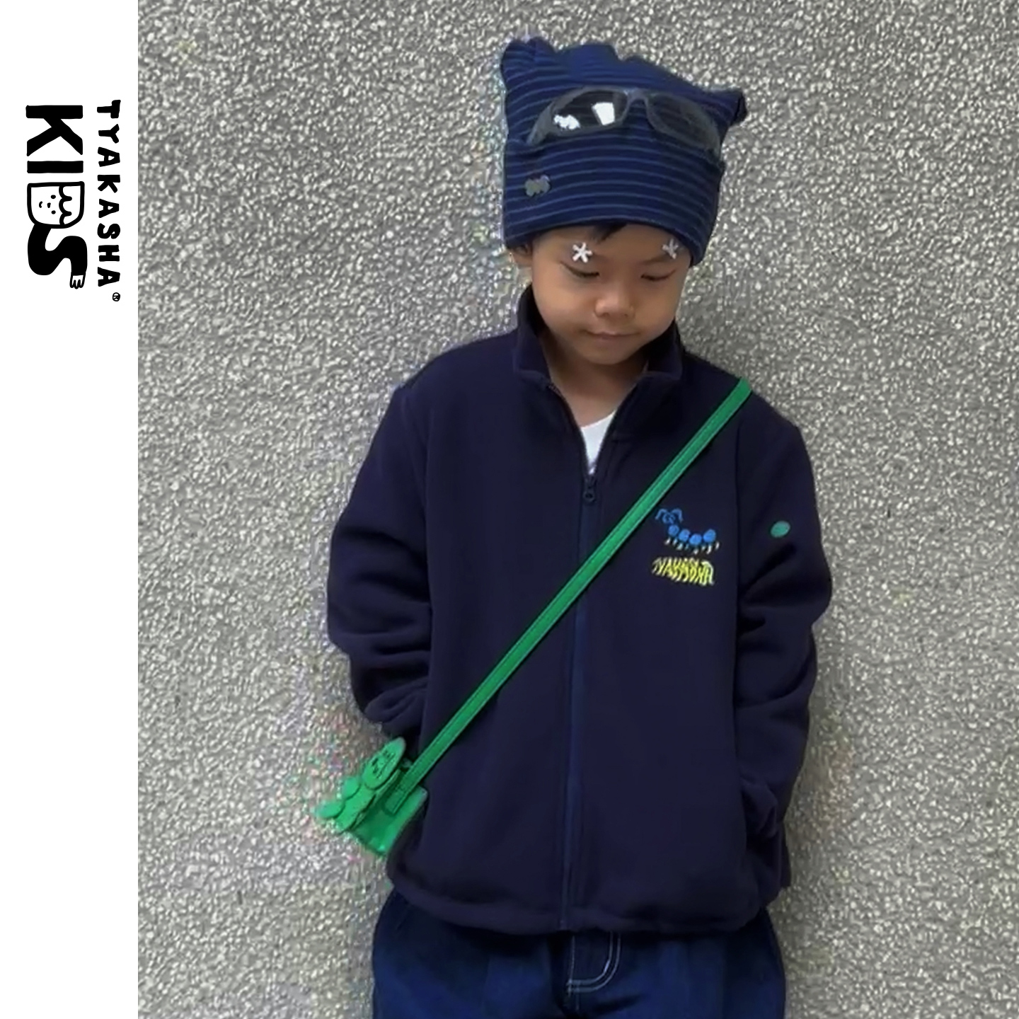 TYAKASHAKIDS塔卡沙童装上衣2025秋冬新款开衫藏青色外套开衫