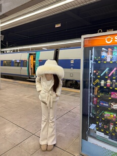 现货.我喝露水微喇鲨鱼裤秋冬季新款加绒加厚高腰提臀显瘦喇叭裤