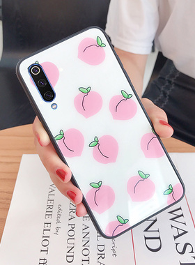 夏日水蜜桃红米K20Pro手机壳女6a/7/7a玻璃6 pro个性创意5 plus网粉红时尚简约镜面硅胶note5/7适用保护套K20