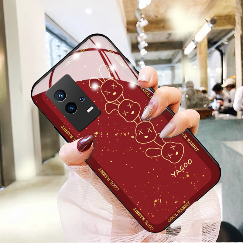 堆堆兔玻璃硅胶可爱中国风手机壳