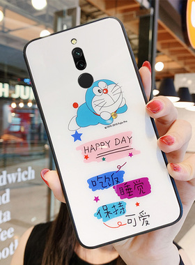 哆啦A梦红米8a手机壳女玻璃8卡通适用7a情侣动漫7硅胶5g防摔a文字可爱n网红ins日韩风redmi小米七八保护套男