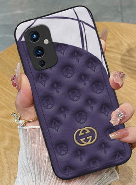 紫色典雅印花适用一加10pro手机壳新款1+9rt玻璃高级oneplus气质8女神7tpro硅胶tpor七八九por套acepro电竞版