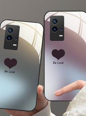 暗紫色爱心适用vivoiqoo10手机壳新款iqoo9pro玻璃78情侣男女iqooneo6硅胶5se简约iqoopro高级iqooz3套iqoou5