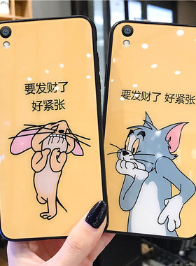 猫和老鼠oppor9s手机壳女玻璃plus适用情侣r7s卡通童年opoor硅胶p防摔oppr网红r9可爱插画oopor保护套男puls