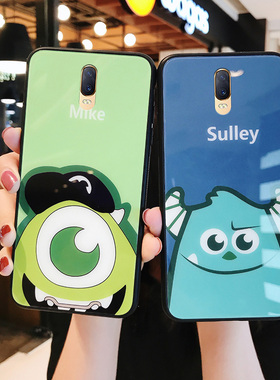 日韩可爱卡通怪兽大学oppor17手机壳玻璃opr全包ppor硅胶oppo个性防摔0ppr男女款适用r17pro大眼怪保护套por