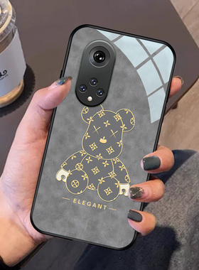 印花熊华为荣耀60手机壳玻璃50se高级复古x30i青春版pro+适用v30pro保护套v40男女v20硅胶20s蓝色新款honor灰