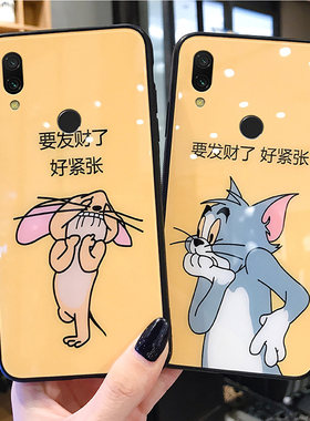 猫和老鼠红米7手机壳女玻璃redmi适用情侣a7卡通童年硅胶个性防摔送钢化膜网红7a可爱插画小米硬a七保护套男