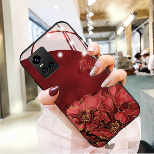 金边墨红适用vivos15手机壳s12新款nex3s国潮高级y77e硅胶y73s玻璃女y55s复古y97y95防摔y85y83保护套s10pro