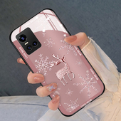 雪花鹿适用vivos15手机壳s12新款 nex3s高级感y97y95玻璃y73s硅胶y77e气质s10pro女神s9电镀u1z1i套y55s外y85