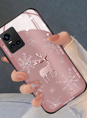 雪花鹿适用vivos15手机壳s12新款nex3s高级感y97y95玻璃y73s硅胶y77e气质s10pro女神s9电镀u1z1i套y55s外y85