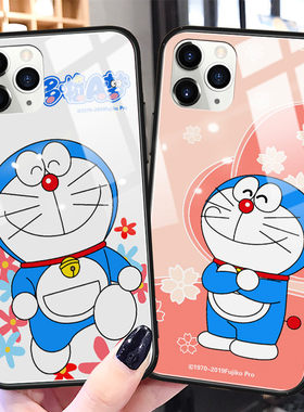 蓝胖子x手机壳女iphone11pro玻璃xs动漫xr苹果max适用5/5s个性6/6s硅胶6plus/6splus保护套7/8男7plus/8plus