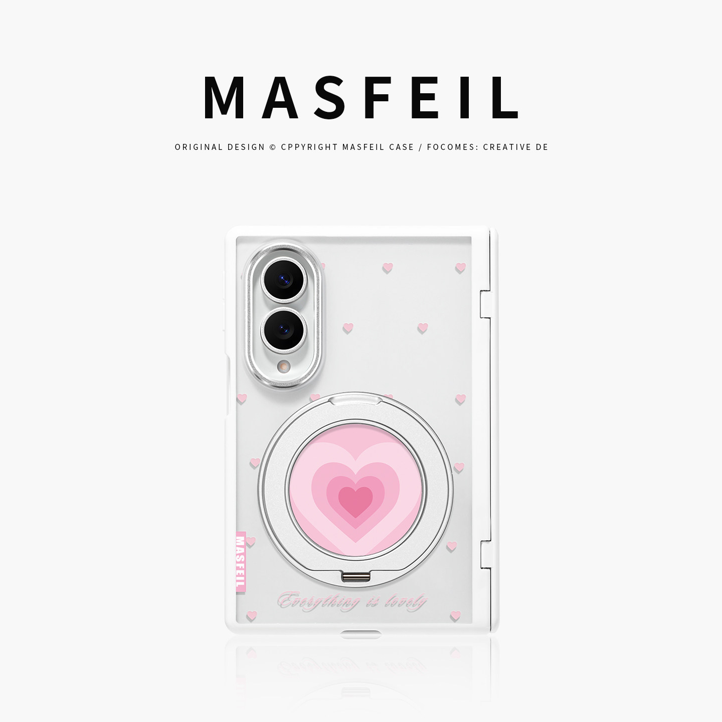 MASFEIL× 旋律爱心适用三星GalaxyZFold8Wide手机壳磁吸带支架小折叠屏阔fold8透明全包保护套防摔新款高档