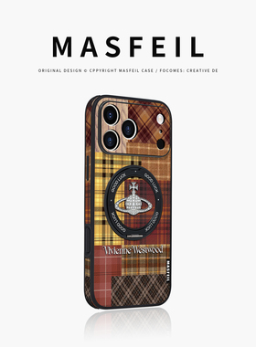 MASFEIL × 美式西太后适用iPhone17Promax手机壳新款ip15磁吸带支架苹果16Pro套Ho5支点14高级感13pm全包女