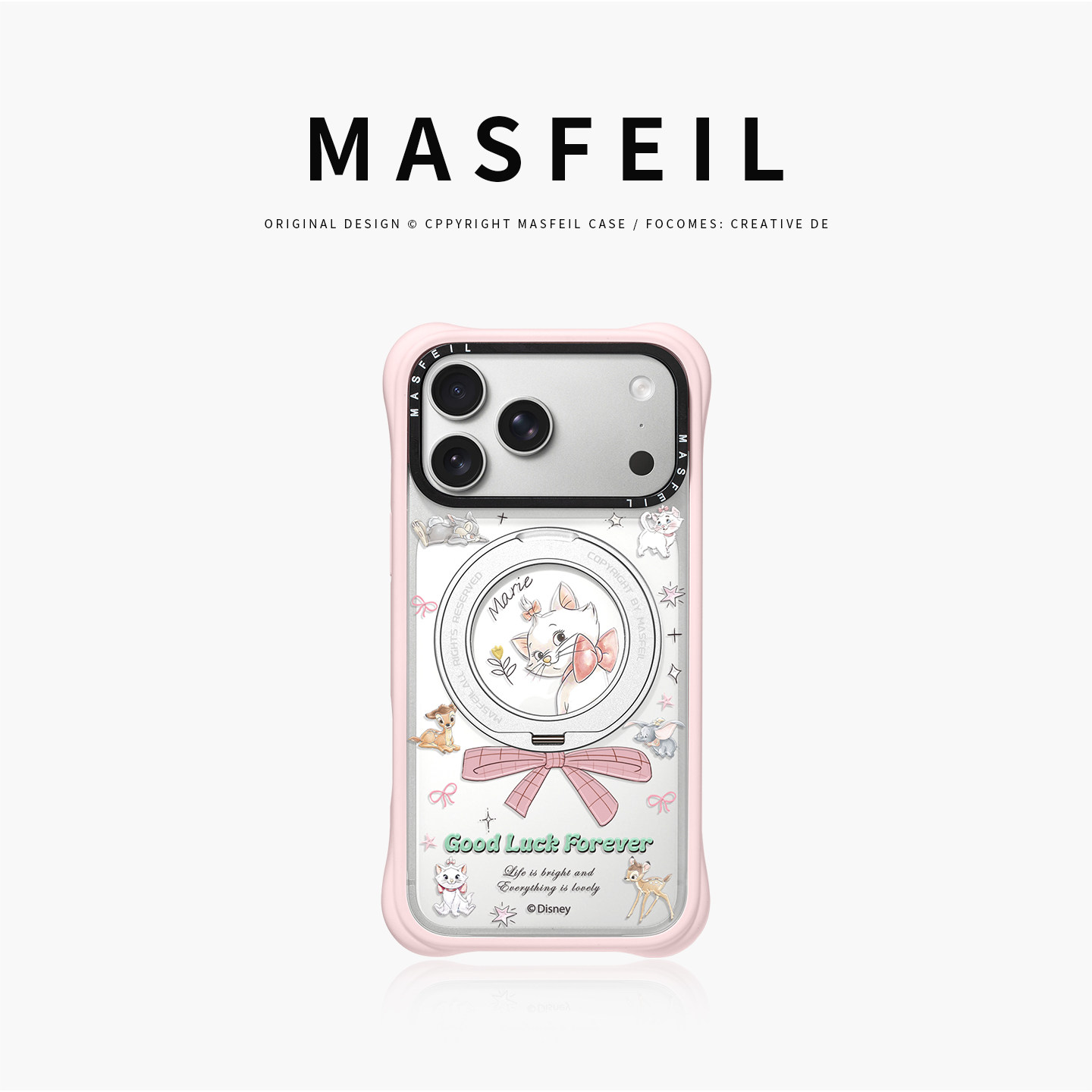 MASFEIL× 蝴蝶结玛丽适用iPhone17Promax手机壳新款磁吸带支架Go4苹果17Pro保护套支点透明高级感17pm硅胶边