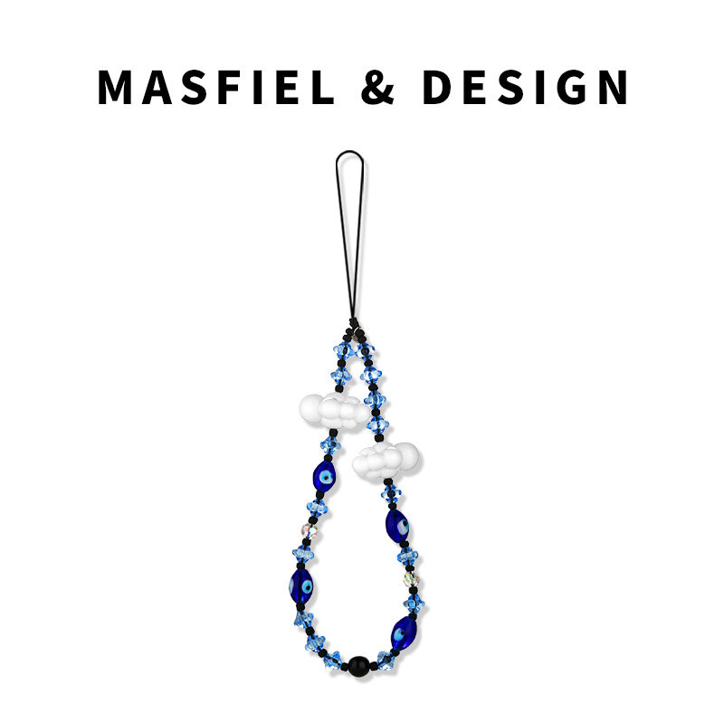 MASFIEL × 蓝色眼睛云朵手机链挂绳短款挂链绳子适用苹果15/14手机壳可爱创意挂件挂饰链ins风防丢绳网红,3C数码配件,手机挂件/手机链,淘宝优惠券,粉丝福利购,淘宝优惠卷