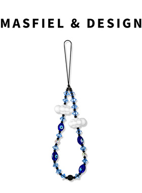 MASFIEL × 蓝色眼睛云朵手机链挂绳短款挂链绳子适用苹果15/14手机壳可爱创意挂件挂饰链ins风防丢绳网红