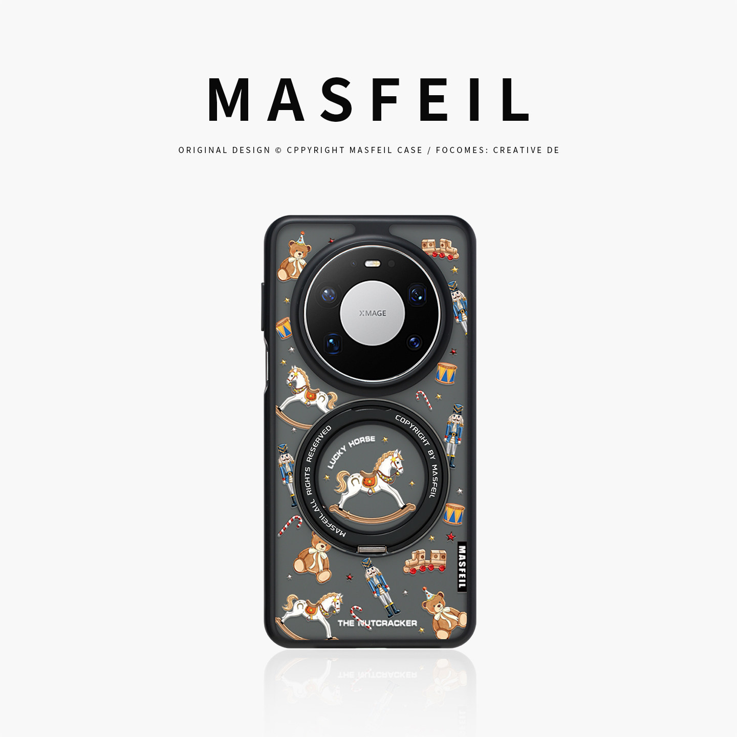 MASFEIL × 胡桃小木马适用华为mate80pro手机壳新款Pura70pro磁吸支点mate60支架Fo5全包新年mt70por+高级套