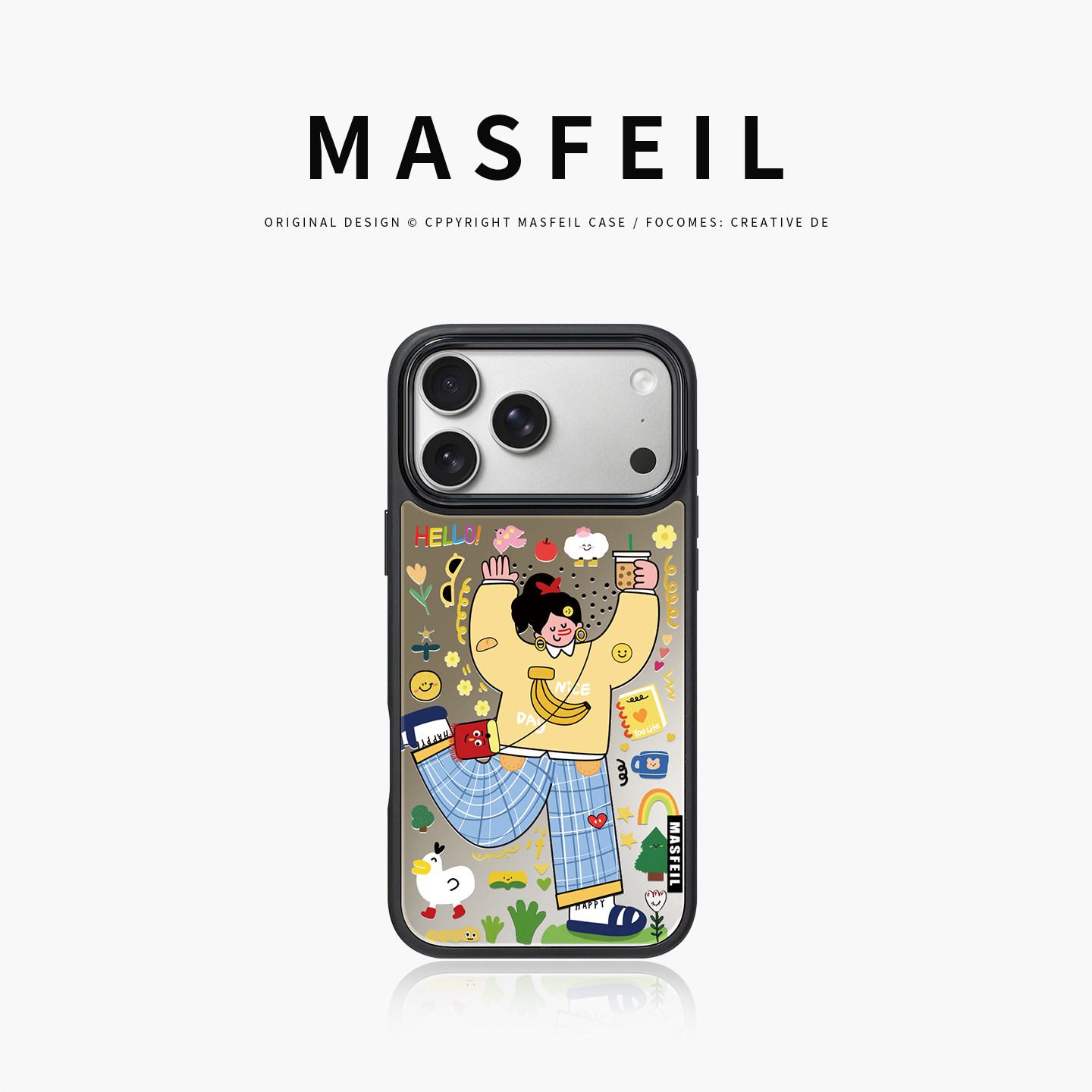 MASFEIL × 快乐无限适用苹果17Promax手机壳新款Ro2磁吸支点支架iPhone17Pro套高级感16pm镜面网红好看全包