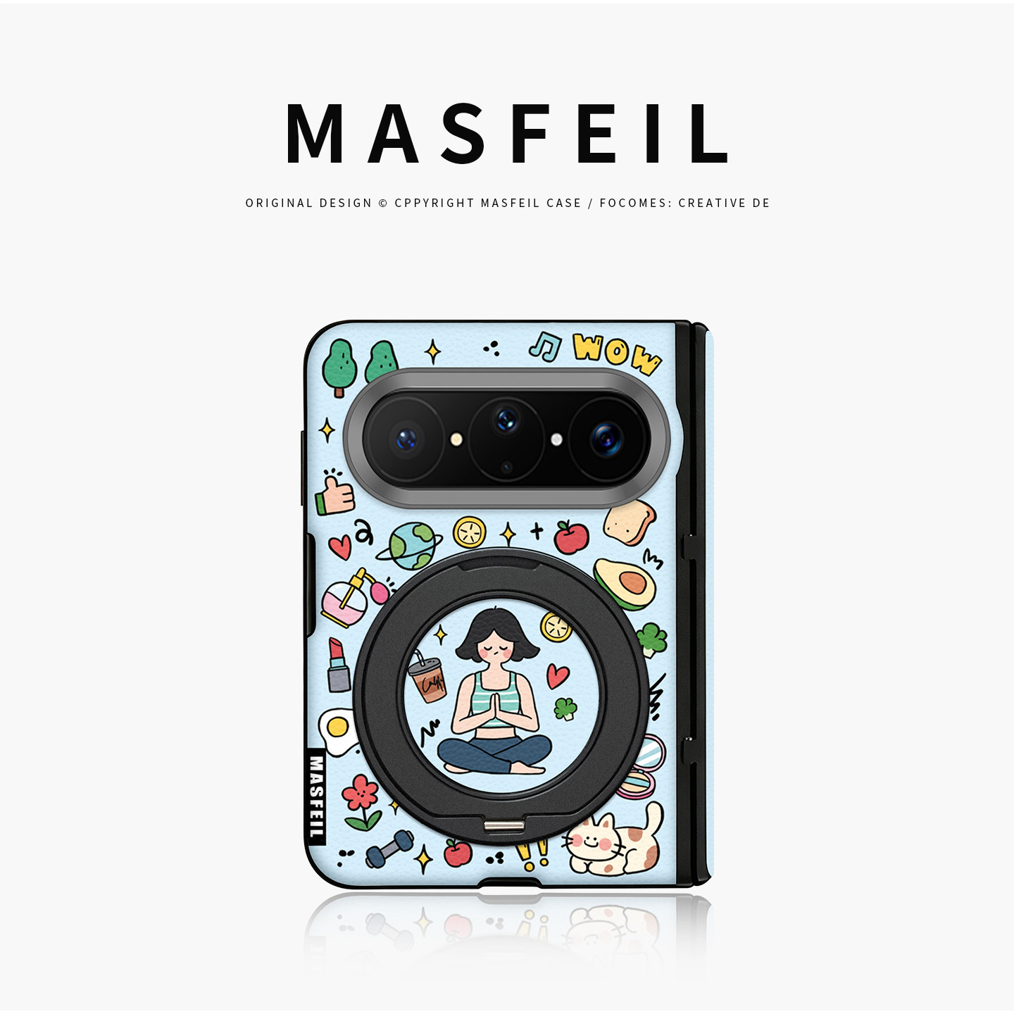 MASFEIL× 自律健康适用华为PuraXMax手机壳磁吸带支架阔小折叠PURA典藏版全包中轴保护套防摔女x2新款高级感
